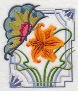 Art Deco Butterfly and Tiger Lily