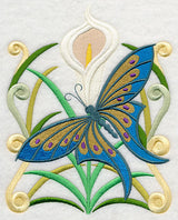 Art Deco Butterfly and Calla Lily