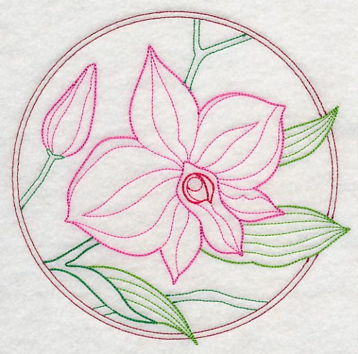 Elegant Flower Circle - Cooktown Orchid (Vintage)