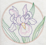 Elegant Flower Circle - Iris (Vintage)