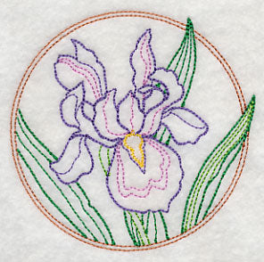 Elegant Flower Circle - Iris (Vintage)
