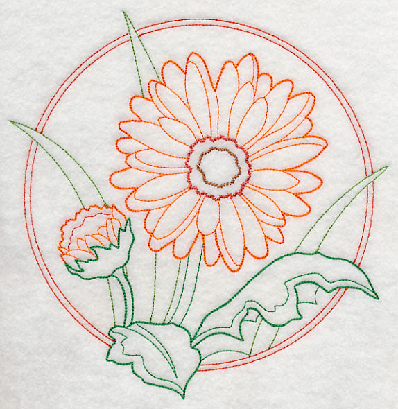 Elegant Flower Circle - Gerbera Daisy (Vintage)