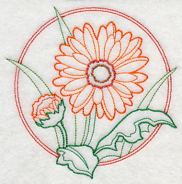 Elegant Flower Circle - Gerbera Daisy (Vintage)