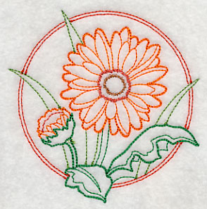 Elegant Flower Circle - Gerbera Daisy (Vintage)