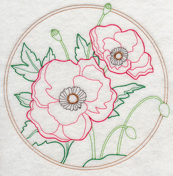 Elegant Flower Circle - Poppy (Vintage)