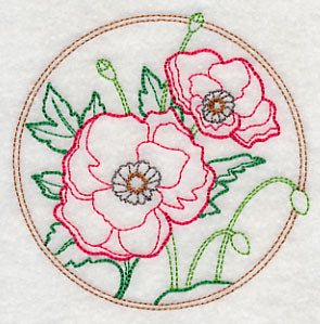Elegant Flower Circle - Poppy (Vintage)