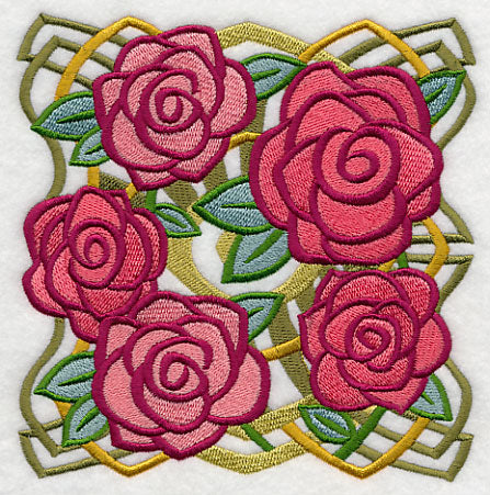 Art Deco Rose Square