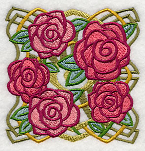 Art Deco Rose Square