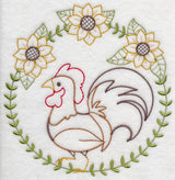 Rooster and Sunflowers (Vintage)