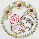 Rooster and Sunflowers (Vintage)