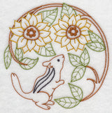 Chipmunk with Sunflowers (Vintage)