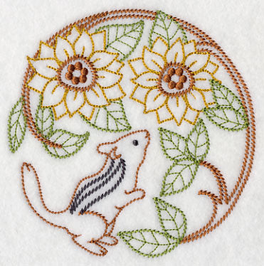 Chipmunk with Sunflowers (Vintage)