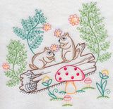 Chipmunks Picking Flowers (Vintage)