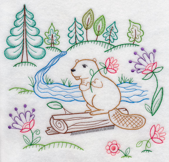 Beaver Finds a Flower (Vintage)