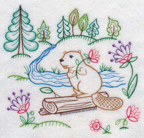 Beaver Finds a Flower (Vintage)