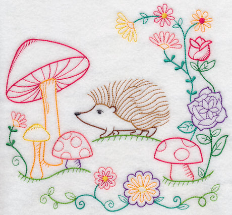 Hedgehog and Mushrooms (Vintage)