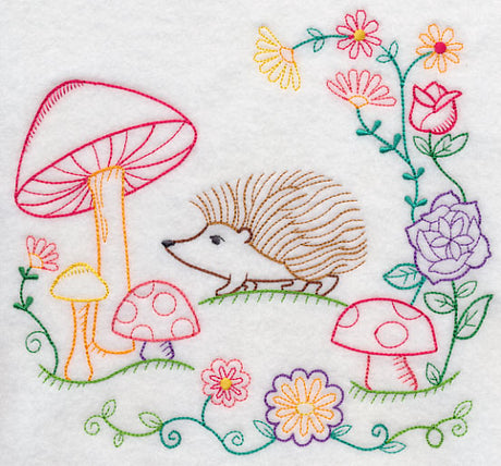 Hedgehog and Mushrooms (Vintage)