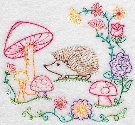 Hedgehog and Mushrooms (Vintage)