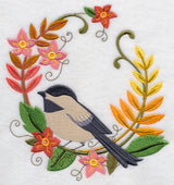 Chickadee in Autumn Wreath
