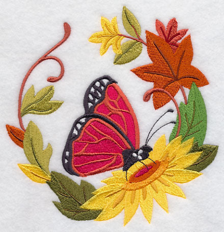 Butterfly in Autumn Wreath 2
