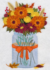 Autumn Flowers in Mason Jar