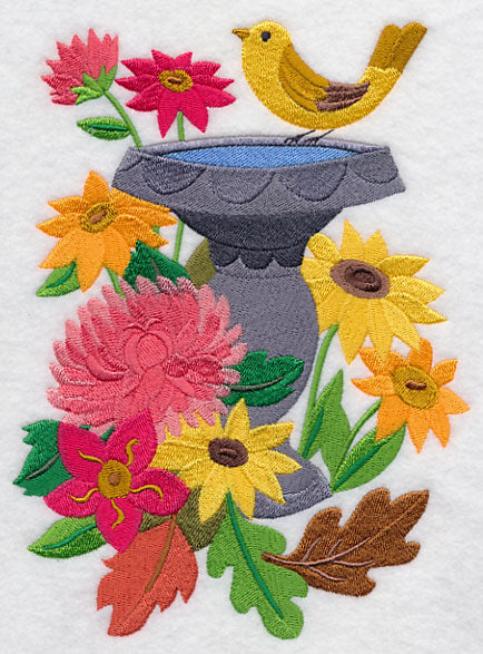 Birdbath in Autumn