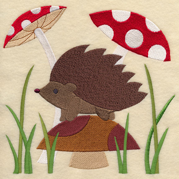 Hedgehog in Mushrooms