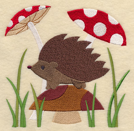 Hedgehog in Mushrooms