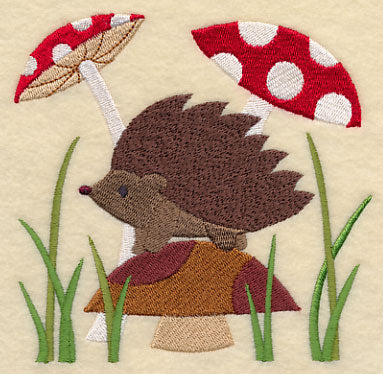 Hedgehog in Mushrooms