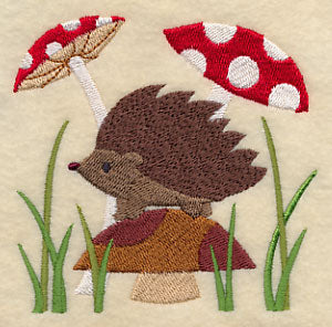 Hedgehog in Mushrooms