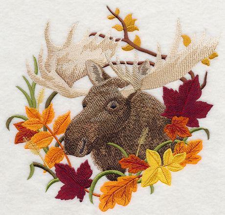 Moose in Autumn Leaves