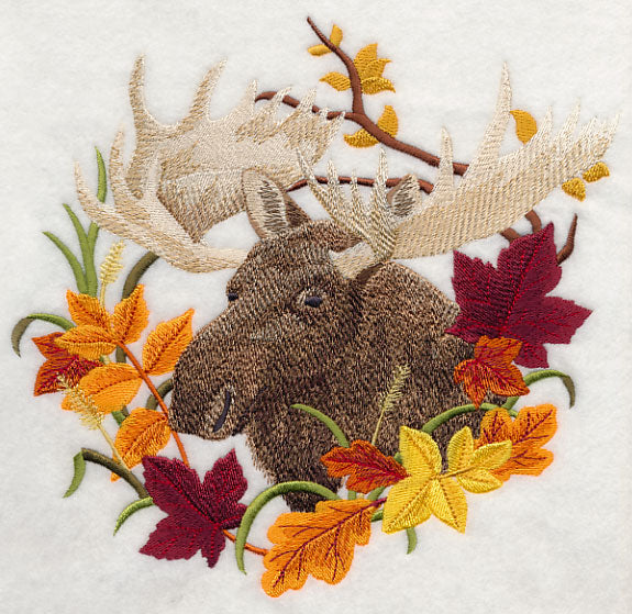 Moose in Autumn Leaves