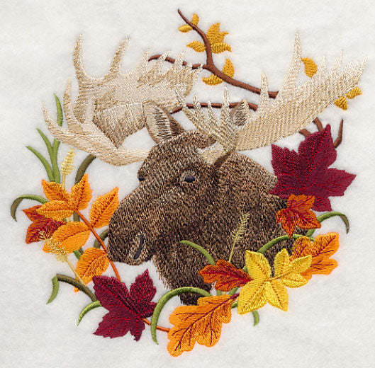 Moose in Autumn Leaves