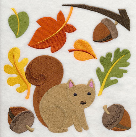 Squirrel in Autumn Acorns