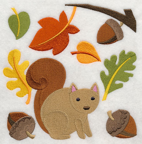 Squirrel in Autumn Acorns