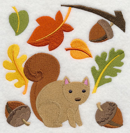Squirrel in Autumn Acorns