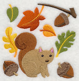 Squirrel in Autumn Acorns