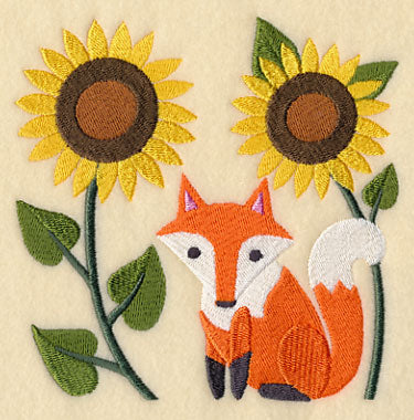 Fox in Sunflowers