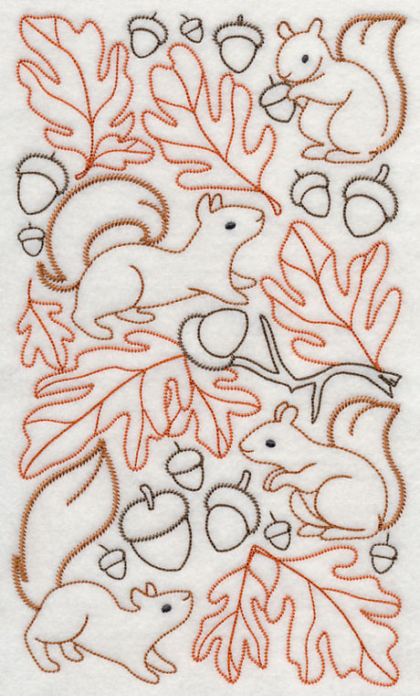 Squirrel and Acorn Autumn Medley (Vintage)