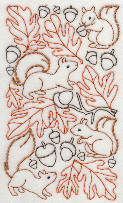 Squirrel and Acorn Autumn Medley (Vintage)