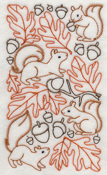 Squirrel and Acorn Autumn Medley (Vintage)