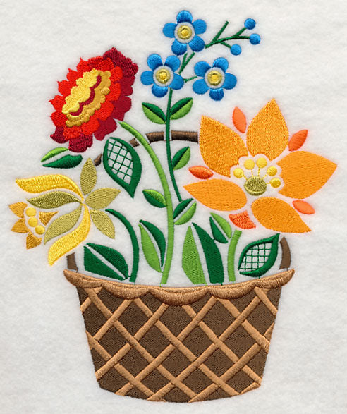 Szines Hungarian Flower Basket