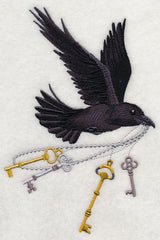 Flying Raven with Skeleton Keys