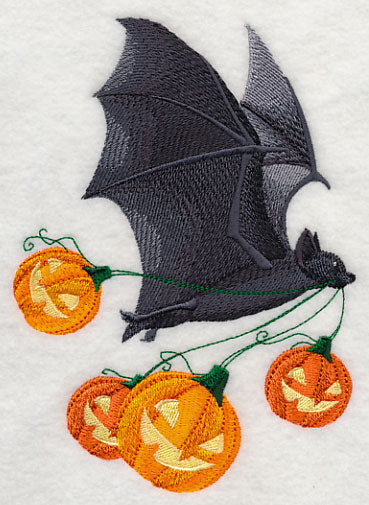 Flying Bat with Jack-o-Lanterns
