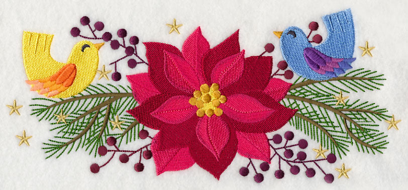 Birdies on Poinsettia & Pine