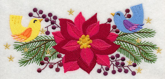 Birdies on Poinsettia & Pine