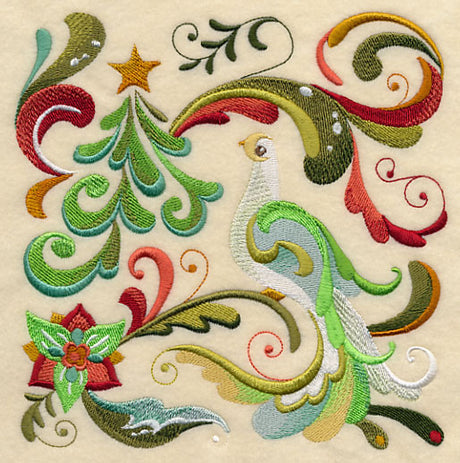 Christmas Peace Dove Square 3