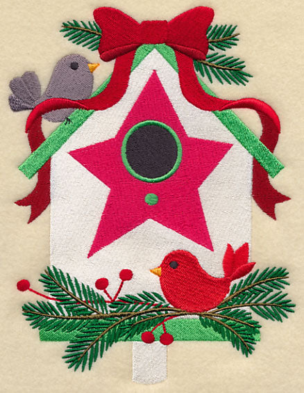 Christmas Birdie Bungalow - Pine Bow