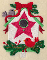 Christmas Birdie Bungalow - Pine Bow