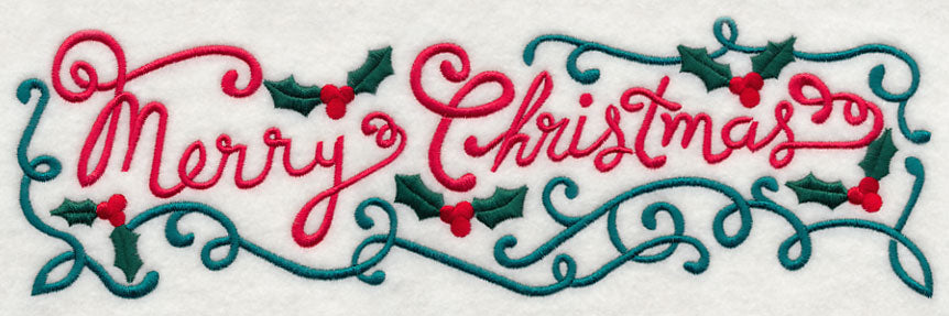 Merry Christmas Holly Border